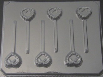 920 Small Heart Chocolate or Hard Candy Lollipop Mold